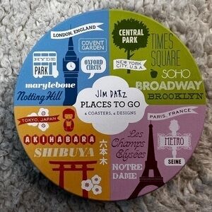 Galison Jim Datz Places to Go Coaster Set with City Designs